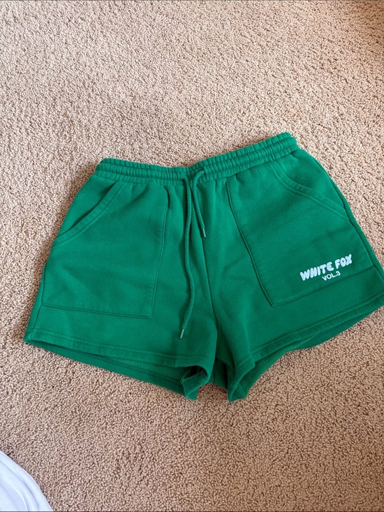White Fox Boutique Pants - White Fox Boutique Green Athletic Fleece Shorts